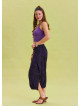 Purple Bohemian Shalwar with Elastic Waist and Low Crotch 4543
